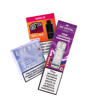 Pod devices and refill packs