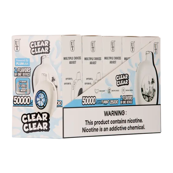 BUY 1 GET 1 FREE Clear/Clear UT 50K White | Vape Amazon India UT Bar
