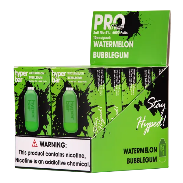 BUY 1 GET 1 FREE Watermelon Bubblegum Hyper Bar Pro 6000 | Vape Amazon India Hyper Bar