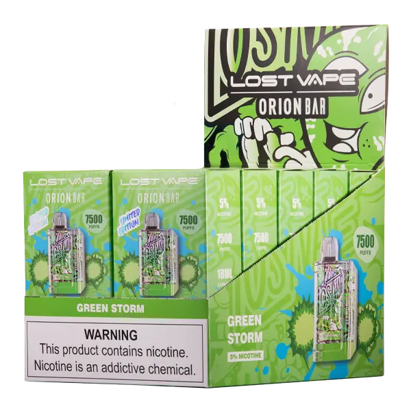 BUY 1 GET 1 FREE Green Storm Orion Bar 7500 | Vape Amazon India Lost Vape