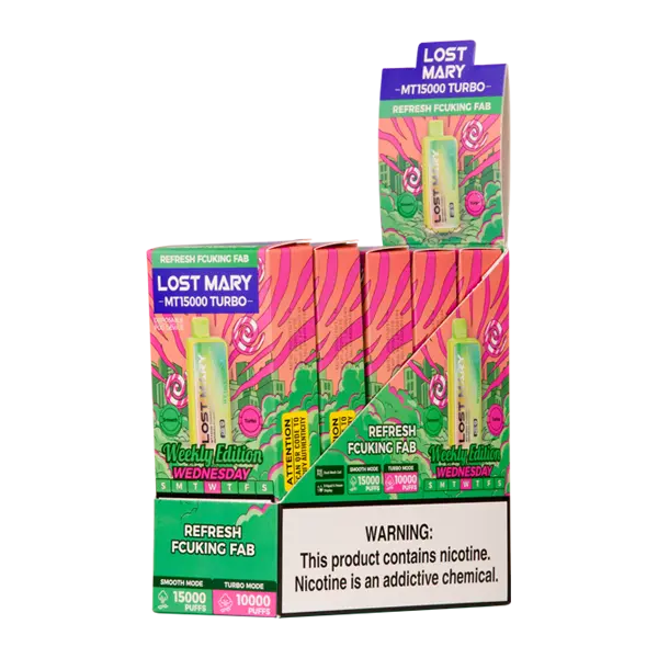 BUY 1 GET 1 FREE Refresh Fcuking Fab Lost Mary MT15000 Turbo (Wednesday) | Vape Amazon India Lost Mary