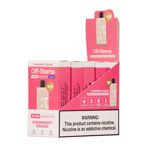 BUY 1 GET 1 FREE Strawberry Orange Off Stamp SW16000 Disposable | Vape Amazon India Off Stamp