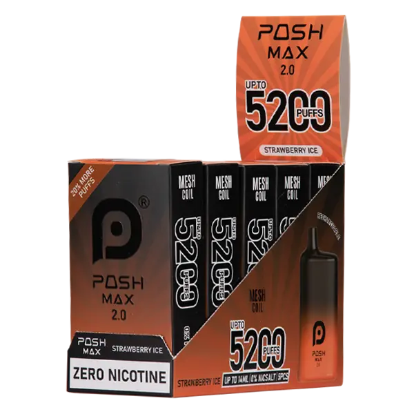 BUY 1 GET 1 FREE Strawberry Ice Posh Max 2.0 | Vape Amazon India Posh Disposables