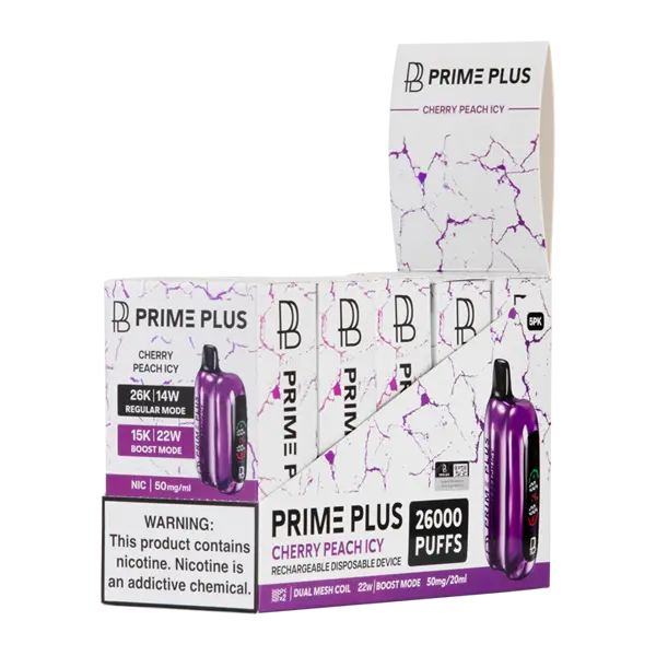 BUY 1 GET 1 FREE Cherry Peach Icy Prime Plus 26000 | Vape Amazon India Prime Bar