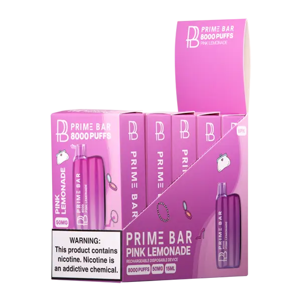 BUY 1 GET 1 FREE Pink Lemonade Prime Bar 8000 | Vape Amazon India Prime Bar