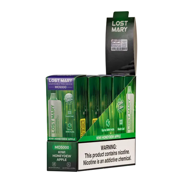 BUY 1 GET 1 FREE Kiwi Honeydew Apple Lost Mary MO5000 (Glitter Edition) | Vape Amazon India Lost Mary