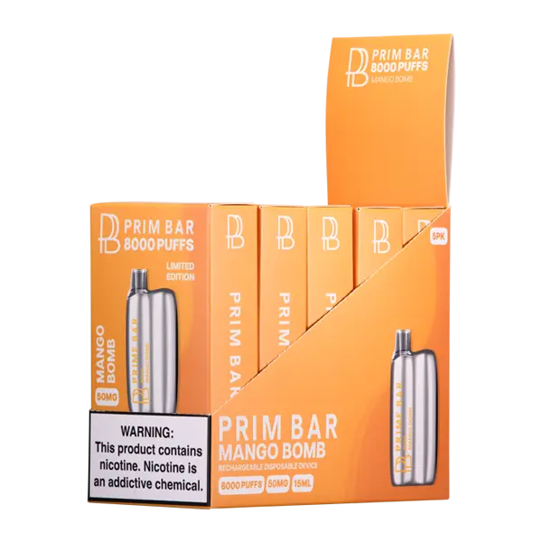 BUY 1 GET 1 FREE Mango Bomb Prime Bar 8000 | Vape Amazon India Prime Bar